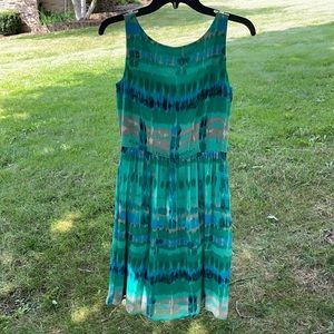 Tie Dyed Green and blue summer dress